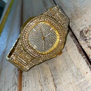 Gold Bling Mens Watch